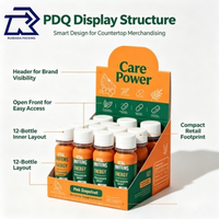 Boîte de présentation PDQ personnalisée, boîte de présentation en carton pour les petites bouteilles de compléments alimentaires liquides, pliable en papier