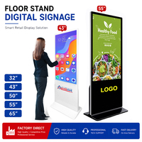 KINGONE Pantalla Táctil LCD de 43 49 55 65 Pulgadas para Interiores, Tótem Metálico con Señalización Digital TFT