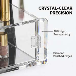 Présentoir à parfum en acrylique personnalisé avec serrure, <span class=keywords><strong>vitrine</strong></span> cosmétique transparente pour comptoir de magasin de détail, support de bouteilles d'huile de marque - Product Image 5
