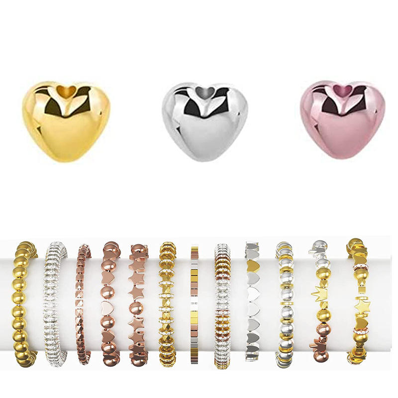 Satiskid 2160 Stück Metall Spacer Perlen Set - Silber Gold Rosengold (4-8mm)