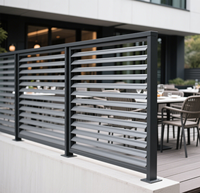 Panneaux de clôture en alliage d'aluminium noir personnalisables, écran métallique de jardin, écran extérieur pour la maison, écologique, durable, résistant à la décomposition