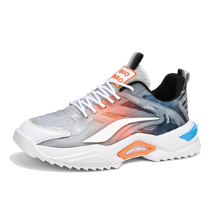 Zapatos Deportivos Casuales para Hombre con Amortiguación de Aire, Color Degradado, Antideslizantes, para Correr al Aire Libre, Hacer Ejercicio, con Cordones, Cómodos para Caminar - Product Image 1