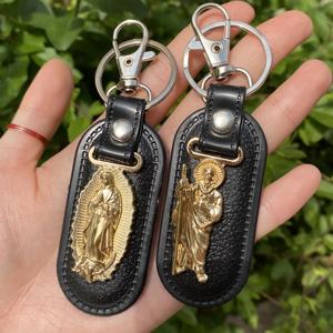 San Judas Tadeo De <span class=keywords><strong>Oro</strong></span> Religioso Dorado San Judas Llavero Nuestra Señora De Guadalupe Patrona De México Llaveros De Metal Regalo - Product Image 4