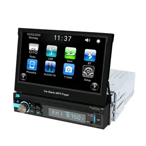 Autoradio 7 Écran Rétractable Bluetooth CarPlay Android Auto FM USB SD