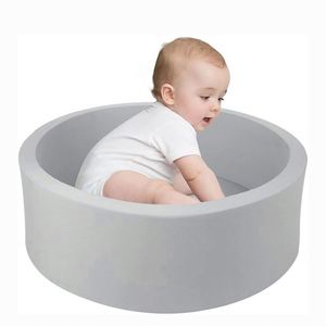 Piscine à balles ronde en mousse grise lavable, facile à installer, fabriquée sur mesure en Indonésie, pour bébés, écoles et centres commerciaux - Product Image 2