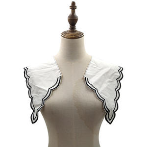 <span class=keywords><strong>Base</strong></span> de tela de punto, cuello falso bordado, cuello de pecho de PVC de doble capa grueso con ribete de encaje DIY - Product Image 1