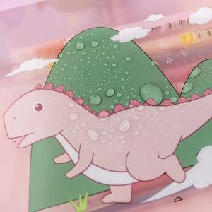 Carpeta Transparente de PVC con Cierre de Dinosaurio Kawaii Mágico, Bolsa para Archivar Documentos, Bolsa de Papelería, Sobre de PVC - Product Image 2