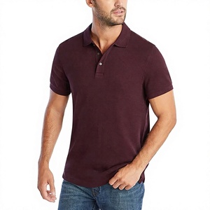 Camiseta de Moda para Hombre, Manga Corta, Corte Regular, Tejido Sólido, Algodón Suave y Transpirable, con Botones, de Primera Calidad, 220g - Product Image 1