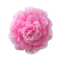 Parapluie droit semi-automatique P314 8K à armatures en alliage, multi-couches, motif pivoine, manuel, minimaliste, fleur chinoise 3D, en fibre, pour adultes