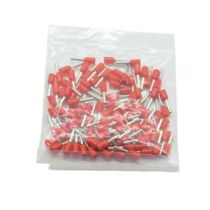 E1008 Terminal Insulasi Tabung 1MM2 Konektor Kabel Kawat Konektor Terminal Crimp Isolasi 100 Buah/Pak