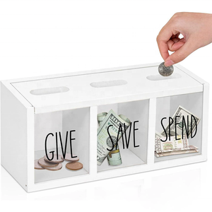 Salvadanaio in Legno Portatile di Alta Qualità per Bambini, Contenitore Sicuro per Risparmiare Denaro e Monete - Product Image 1