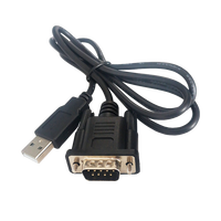 Cable Usb Rs232 a Usb, negro personalizado, 1,8 M, 6 pies, VGA, DB, 9 pines, macho, Serial, Rs232