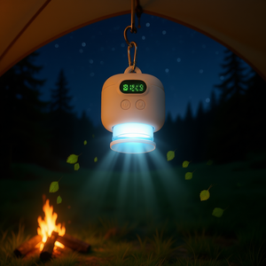 Ventilador portátil para acampar con linterna LED, batería de 8000 mAh, 4 velocidades, pantalla digital, para tienda de campaña, toldo, caravana - Product Image 2