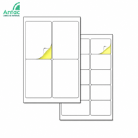Feuilles d'étiquettes autocollantes Antac format A4, personnalisables, vierges, autocollants blancs en papier glassine, compatibles avec les imprimantes jet d'encre et laser