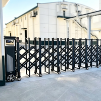 Portail rétractable antivol en alliage d'aluminium, portail télescopique électrique automatique pour villa, entrepôt, extérieur