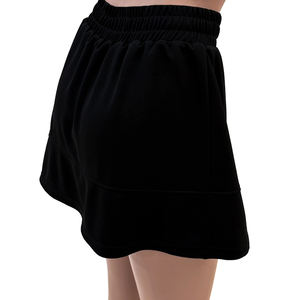Comfortable Fitted Workout Shorts with Side Slit Casual Summer Mini Length <b>Skort</b> with Natural Waistline - Product Image 2