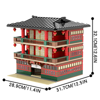 MOC1039 Anime Flower Street Ghost Slayer 2720Pcs Briques Style City House Castle Action Model Set DIY Building Blocks Kids Toys