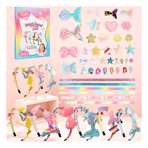 Sparkling Hairband Making Kit Kids Unicorn <b>Rainbow</b> <b>Sequin</b> Bow Satin Trim Birthday Party Gift Bundle Toy Pack Supplies - Product Image 6
