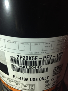 ZP20K5E-PFV-130 ZP20KFE-PFV-130 ZP20K5E-PFV-830 ZP20K5E-PFV-800 R410A Copland Scroll Refrigeration <b>Compressor</b> For Freezer - Product Image 5