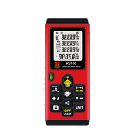 Télémètre laser professionnel KJ100 avec écran LCD, mesure jusqu'à 100 m, certifié CE (0,01 % + 1) de précision, pour la topographie et la construction