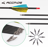 Flèches de tir à l'arc en carbone pur ID 6,2 mm 1M, spine 0,001/0,003" 400/500/600/700 avec plumes de dinde de 3 pouces pour le tir à l'arc, la chasse et l'entraînement