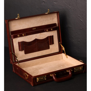 Maletín de Cuero Marrón para <span class=keywords><strong>Abogada</strong></span>, Maletín Personalizado para Portátil, Bolsa de Archivo, Maleta de Viaje para Hombre, Estuche para Bolígrafos, Maletín para Joyas - Product Image 1