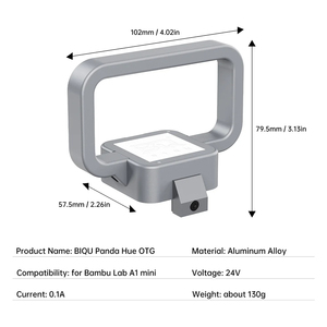 Biqu PANDA HUE OTG CNC ที่คลุมด้วยเครื่องมือโปร่งแสง DIY พร้อมแผงไฟ LED รับประกัน1ปีการเชื่อมต่อ USB - Product Image 3