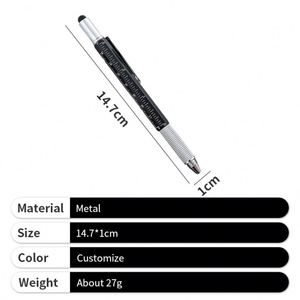 High Quality Multifunctional 6 in 1 Multi-tool Purpose Tool <b>Pen</b> Metal for Men Women - Product Image 5