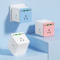 Nuevo Cargador Rápido PD de 10W 20W con 2 Puertos USB-A y 1 Puerto Tipo-C, Enchufe de Pared 3A para Reino Unido, Estados Unidos e India