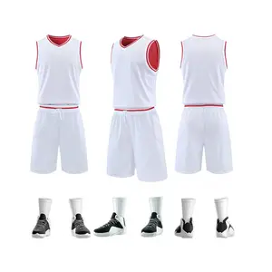 Personnalisé Logo Nombre Conception de Basket-Ball Jersey En Gros Plaine de basket-ball uniforme