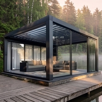 Pergola bioclimatique motorisée en alliage d'aluminium, garantie 5 ans, taille personnalisée, résistante aux intempéries, anti-UV, revêtement poudré, directement de l'usine