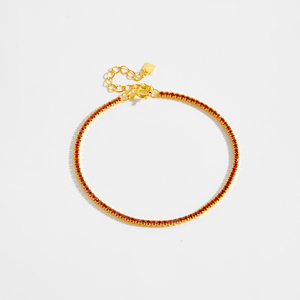 Fuamay Bán Buôn Đầy Màu Sắc Quần Vợt Vòng Đeo Tay Trang Sức 18K Vàng Mạ 925 Sterling Silver 1.5Mm CZ Trắng Màu Xanh Lá Cây Màu Hồng Tennis Vòng Đeo Tay - Product Image 3