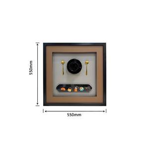 Nordico minimalista 3D pittura del caffè Vintage cornice nera per cucina bar negozio di arte decorativa - Product Image 2