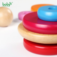 Jouets en bois Montessori pour enfants en gros : Tour d'empilage arc-en-ciel, tri des couleurs et des nombres, développement de la motricité fine pour tout-petits