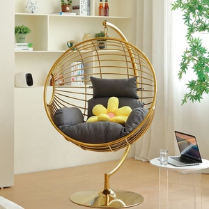 Mobilier <span class=keywords><strong>de</strong></span> loisirs en acier inoxydable, chaise pivotante suspendue <span class=keywords><strong>de</strong></span> jardin, Patio extérieur, chaise pivotante pour hôtel, chaise oeuf en métal - Product Image 4