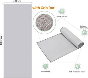 Serviette de yoga antidérapante personnalisée, écologique, avec points de préhension, en microfibre absorbante, pour Bikram et fitness - Product Image 2