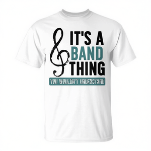 Camiseta It's A Band Thing, blanca, talla mediana, unisex, cuello redondo, algodón, manga corta, tema musical, miembro de banda de música - Product Image 2