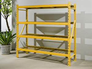 Organisateur à plusieurs niveaux cadre d'empilage de fil réglable résistant jaune pour le carton pliable en métal de garages - Product Image 2