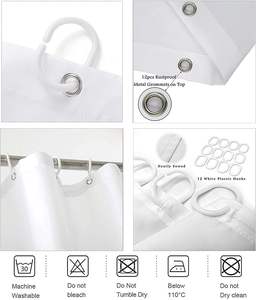 Juego <span class=keywords><strong>de</strong></span> 4 Uds. <span class=keywords><strong>De</strong></span> cortinas <span class=keywords><strong>de</strong></span> ducha con cortina <span class=keywords><strong>de</strong></span> ducha impermeable, alfombrilla <span class=keywords><strong>de</strong></span> baño antideslizante, alfombra absorbente y tapa <span class=keywords><strong>de</strong></span> inodoro en Stock - Product Image 5