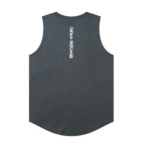 100% Polyester Digital Printing Stretchy Ribbed Training <b>Vest</b> Fitness Top For Men Sleeveless Shirts - Product Image 4