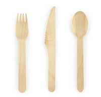 Vente flash : Ensemble de couverts jetables en bambou écologiques, conçus sur mesure, avec couteau, fourchette et cuillère biodégradables pour des fêtes au style simple