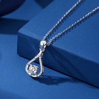 Collier pendentif goutte d'eau en moissanite plaqué argent 1 carat avec chaîne en câble - Cadeau tendance pour femme et unisexe pour mariage/anniversaire