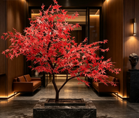 Plantes artificielles Kraken haut de gamme, grand arbre d'érable rouge de style japonais, décorations florales durables, résistantes aux UV et au feu