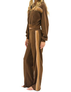 เสื้อฮู้ดซิป Aviator Nation รุ่นใหม่สำหรับผู้หญิง ลาย 5 แถบสีรุ้ง แขนยาว ทรงหลวม เย็บตะเข็บอย่างดี พร้อมกางเกงแทรคสูท - Product Image 6