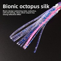 Leurre souple artificiel lumineux et coloré imprimé pieuvre bionique, multi-tentacules, 12cm 4g, sans hameçons, pour marlin