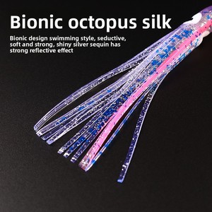 Señuelo de pulpo luminoso hueco y colorido con estampado biónico, 12cm 4g, cebo artificial blando de calamar multitanqueles sin anzuelos para marlín - Product Image 2