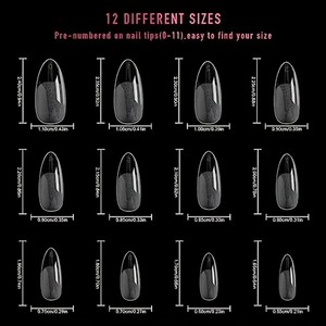 600pcs Glossy Almond Soft Gel <strong>Nail</strong> Tips Full Cover 12 Sizes Nude <strong>Nail</strong> <strong>Extra</strong> <strong>Long</strong> False <strong>Nails</strong> - Product Image 3