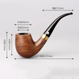 Pipa per Tabacco Artigianale in Legno di Pero Naturale, Tubo da 3mm, Pipa Churchwarden per Fumatori - Product Image 5