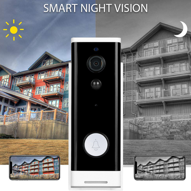 LEDEAST DDV-202 Smart WiFi Video Doorbell 1080P Wireless Door Camera with PIR Motion Detection Two-Way Audio & Home Security