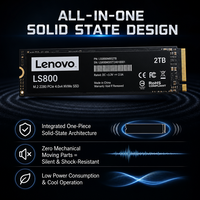 Disque SSD interne Lenovo LS800 PCIe 3.0 M.2 NVMe 512 Go 1 To 2 To 3D NAND Flash 3400 Mo/s haute vitesse pour ordinateur portable, ordinateur de bureau, PS5